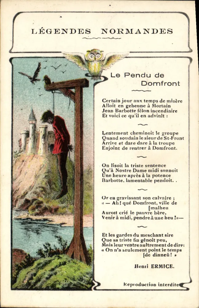 O Pendurado de Domfront — Lendas Normandas — Henri ERMICE - Frente