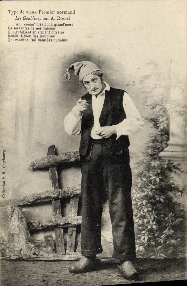 Typ eines alten normannischen Bauern — Les Goublins, von A. Rossel — Sammlung P. B. Cherbourg - Vorderseite