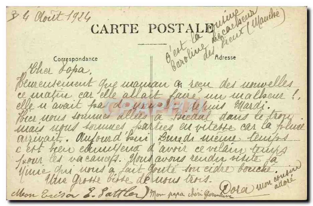 Les Pieux (Manche) — Traje normando com a Cometa — Edição Lefrançois - Verso