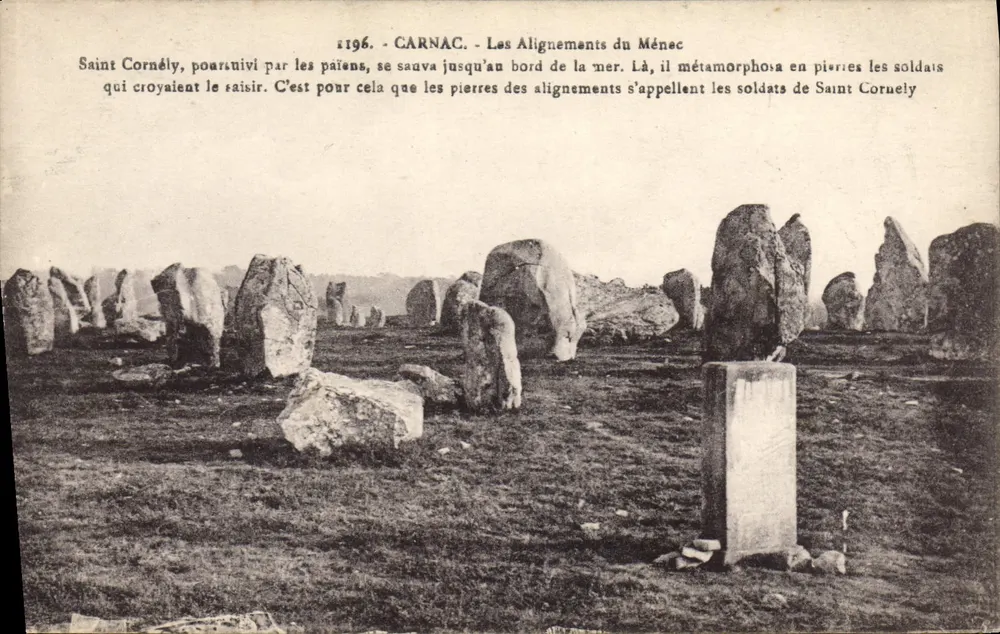 Carnac - Os Alinhamentos do Ménech — lenda sobre a lenda das pedras de São Cornély — n° 196 - Frente