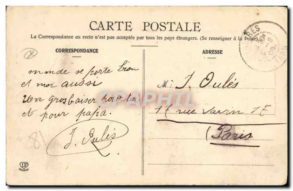 Le Sidobre de Castres — Roc de l'Oïk — Verlag Prototypie Larousse Frères, Nr. 134 - Rückseite
