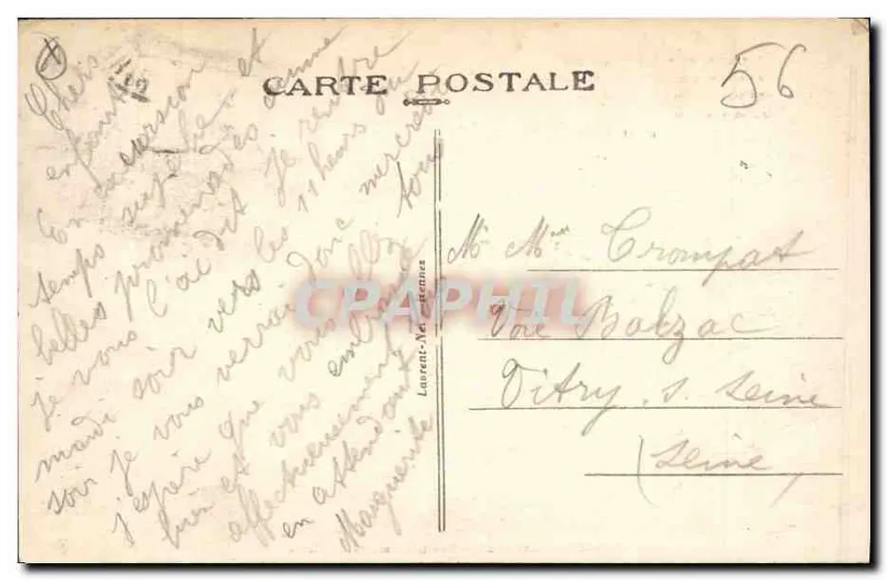 Carnac — Os Alinhamentos do Ménech — Editor Laurent-Néretines, n° 4255 - Verso
