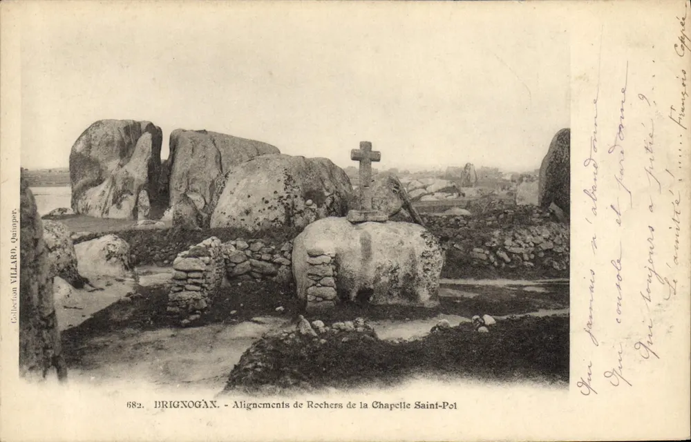 Brignogan - Ausrichtung von Felsen der Kirche Saint-Pol — Sammlung Villard, Quimper, n° 682 - Vorderseite