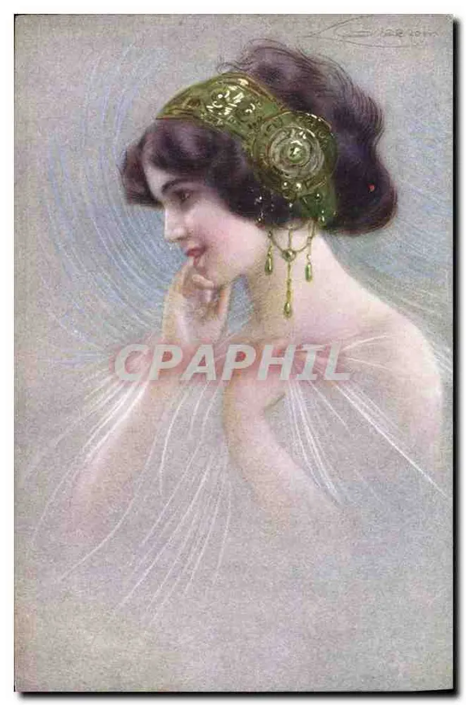 Junge Frau in leichtem Kleid — Art nouveau — Verlag: Proprietà Artistiche, Nr. 2719-5 - Vorderseite