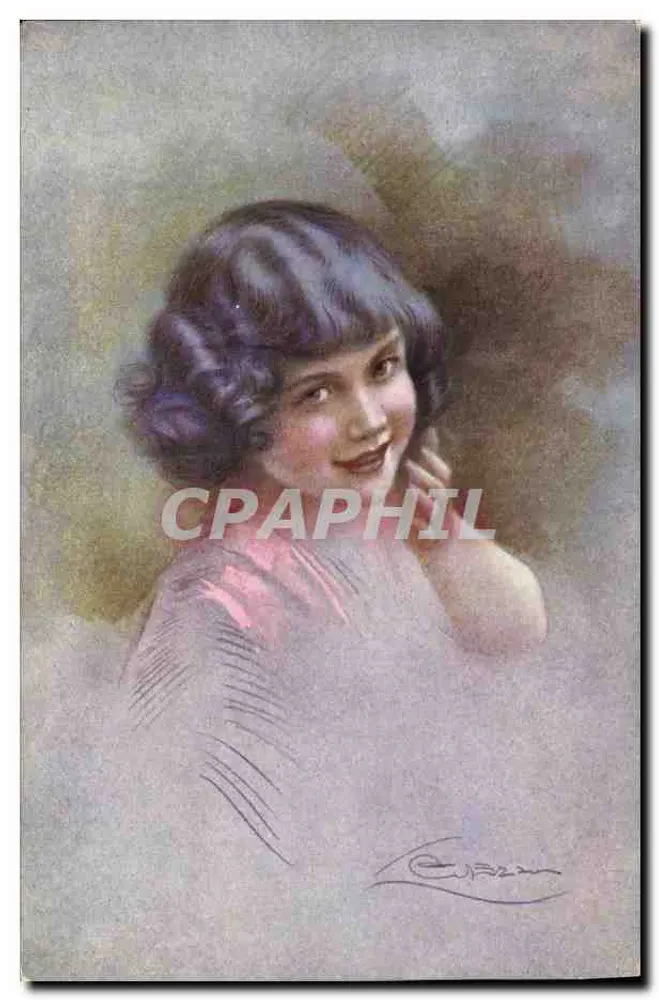 Lächelnde junge Frau — Illustration — Verlag E. Rizan, Nr. 742-4 - Vorderseite