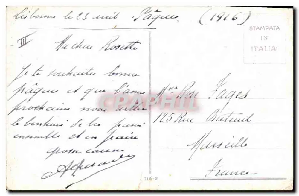 Junge Frau mit Schleierkappe — Verlag Gravetti, Nr. 716-2 - Rückseite