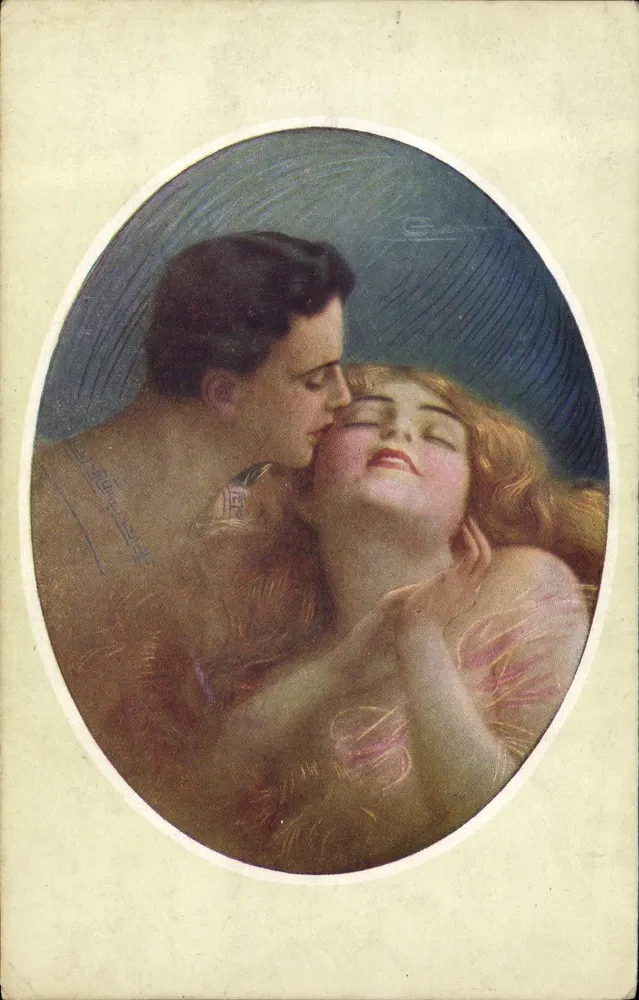 Liebe — romantische Szene — unbekannter Verlag, Serie 340-3 - Vorderseite