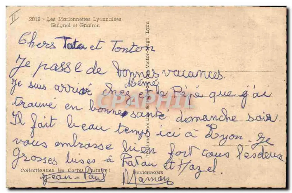 Puppen Guignol und Gnafron — Erinnerung an LYON — Verlag IRIS - Rückseite