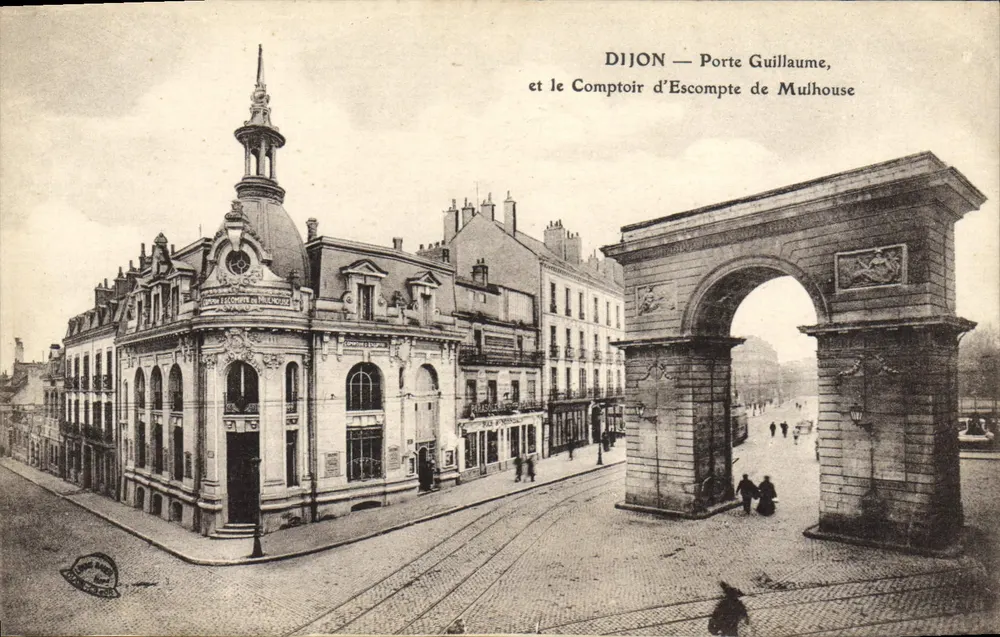 Dijon — Tor Guillaume und das Diskontamt Mulhouse - Vorderseite