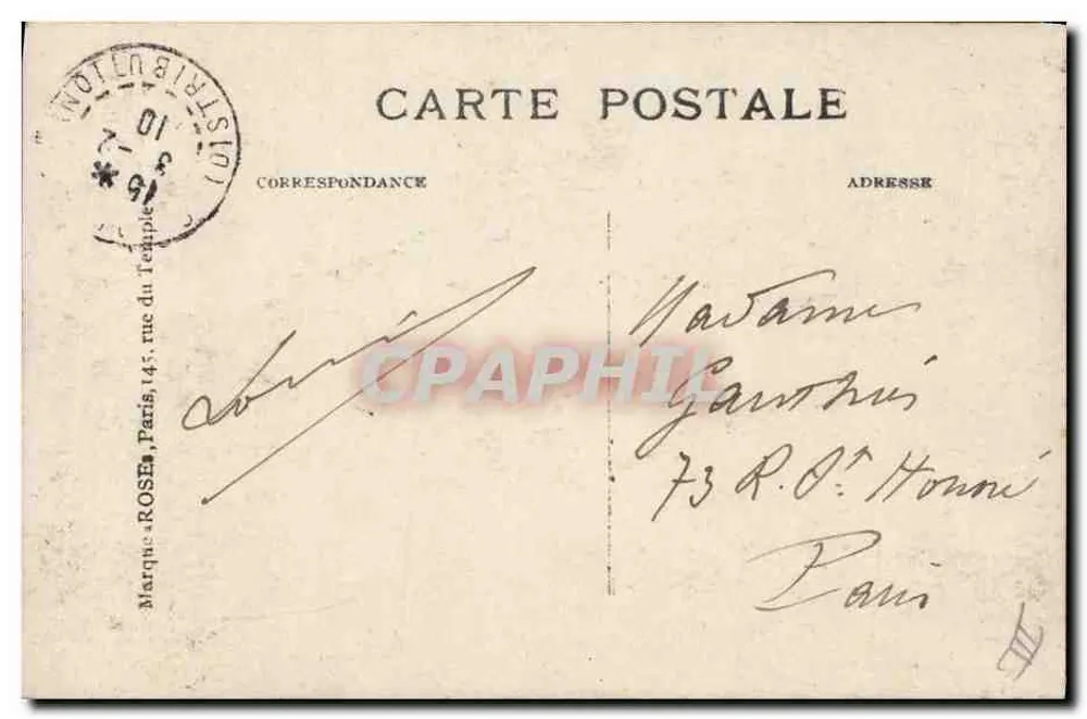 Paris — Inundação de 1910 — Rue Lagrange — Editor: 475 - Verso