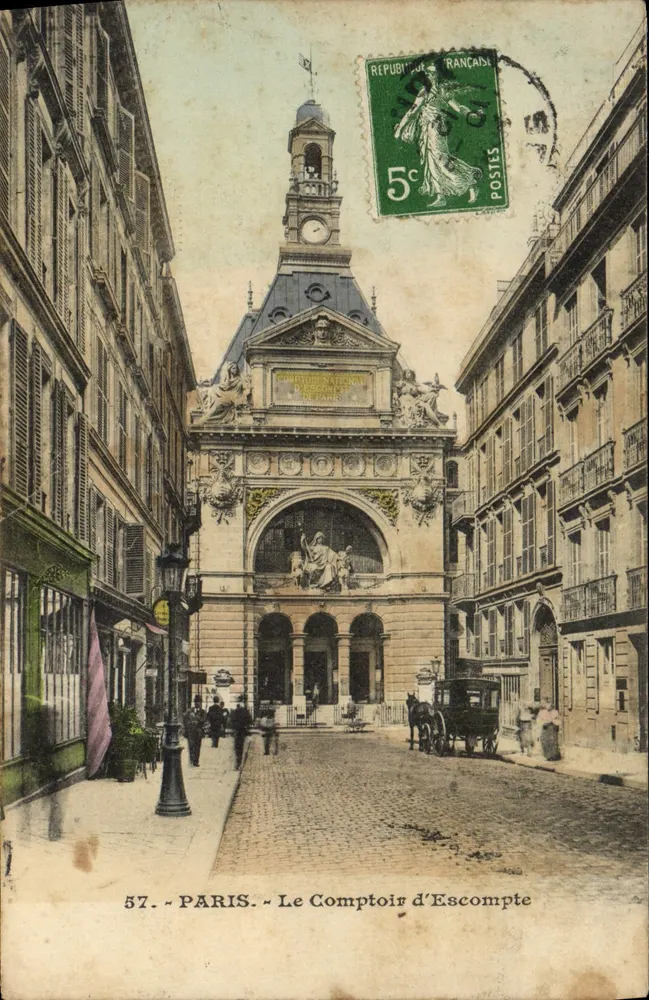Paris — O Comptoir d'Escompte — editor desconhecido, n° 57 - Frente