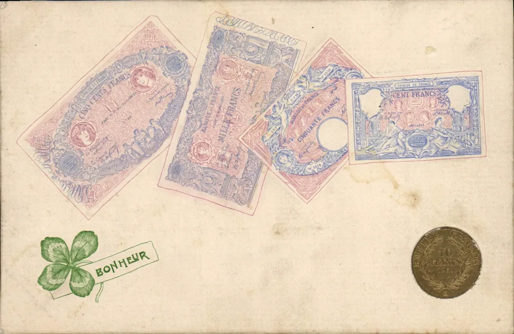 Banknoten und Münze — Frankreich — Verlag unbekannt - Vorderseite
