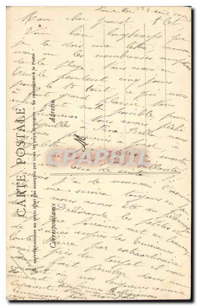 Cabeleiras do passado — Caen — C.P.A. Caen - Verso