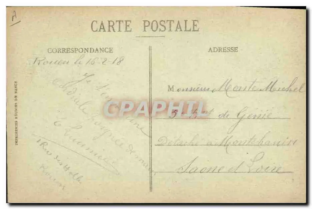 Rouen — O Pot — editor desconhecido, número de série não visível - Verso