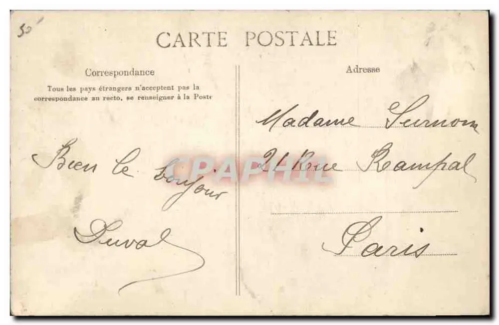 Ländliche Frau, die Cherbourg besucht — Normandie — "Die C. P. A." Typen und Trachten — n°39 - Rückseite