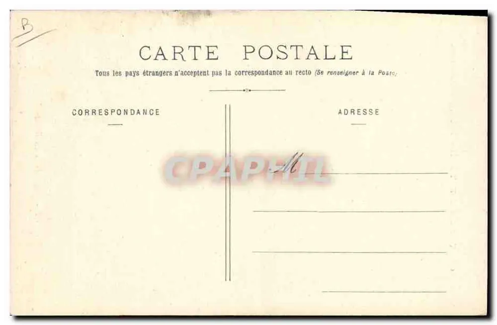 Junge Frau am Spinnrad — Normandie — Sammlung P. B., Cherbourg - Rückseite