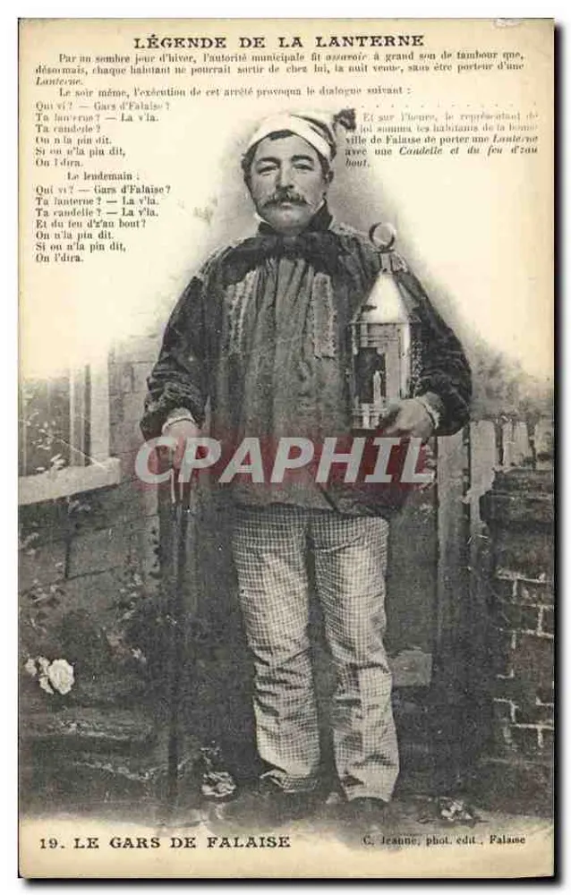 Der Mann aus Falaise — Legende der Laterne — C. Jeanne, photo. pub. Falaise, n°19 - Vorderseite