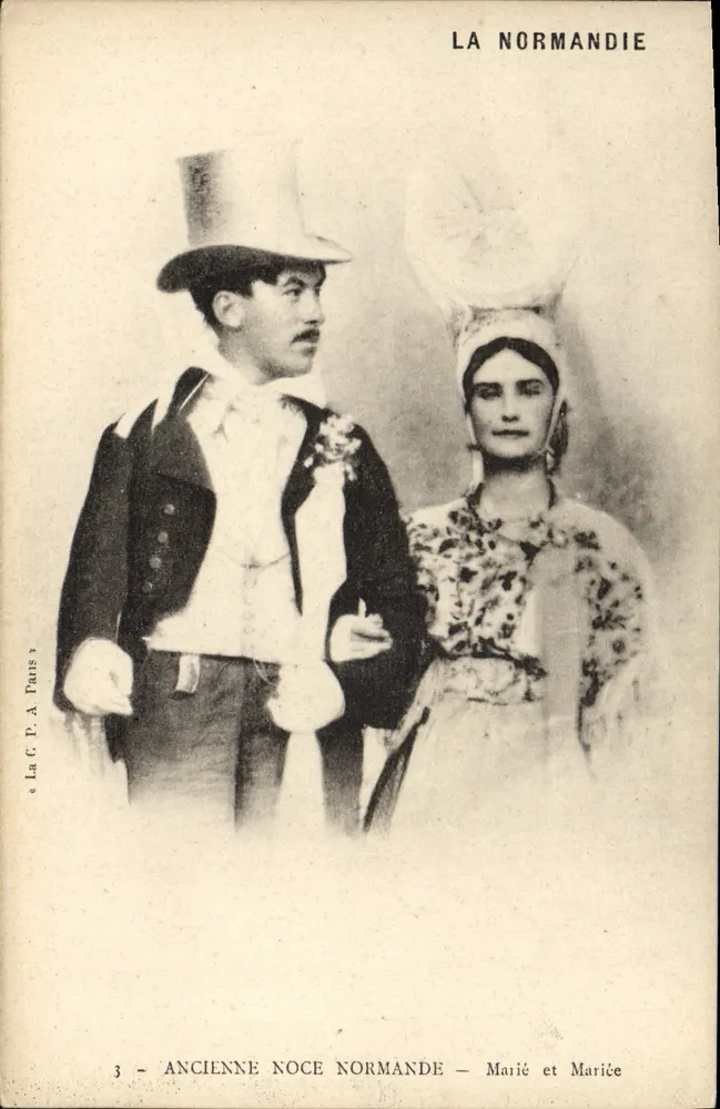 Alte normannische Hochzeit — Braut und Bräutigam — Normandie, Paris - Vorderseite