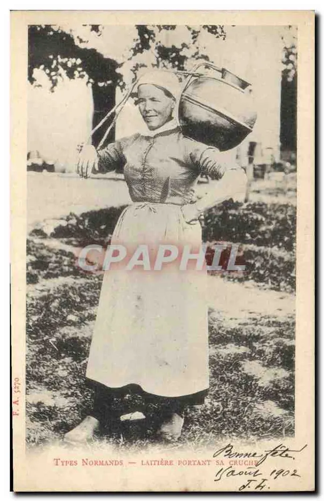 Normannische Typen — Milchmaid mit ihrer Kanne — F.A. 5270 - Vorderseite