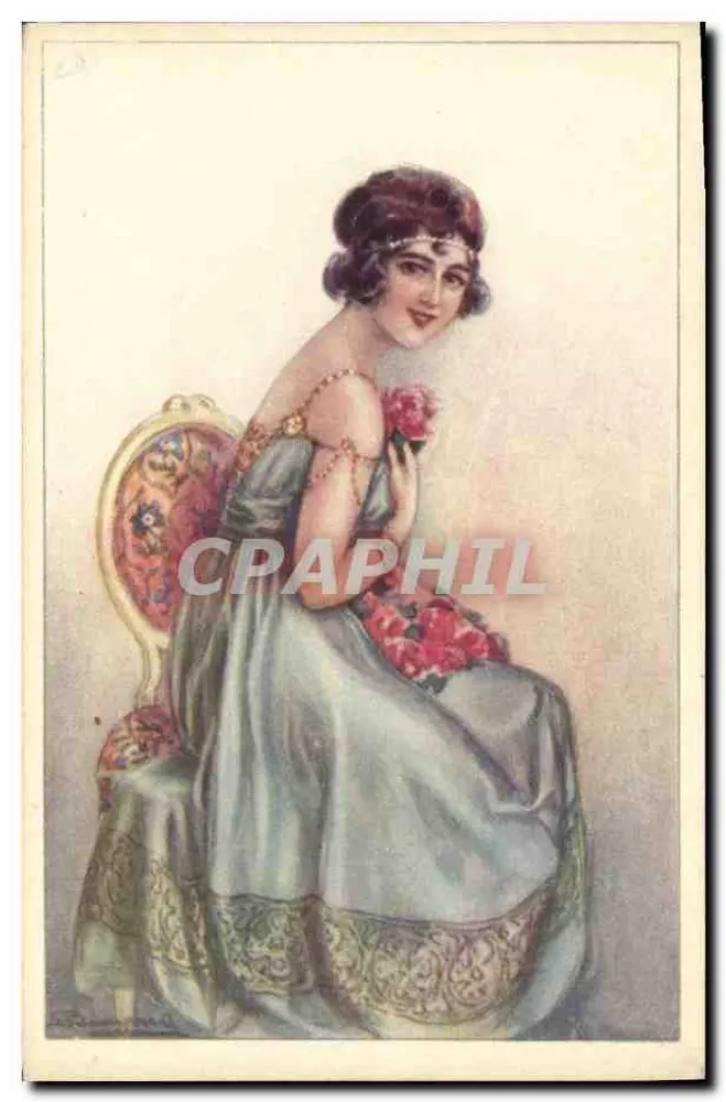 Junge Frau in Abendkleid — Art-Deco-Stil — italienische Ausgabe - Vorderseite