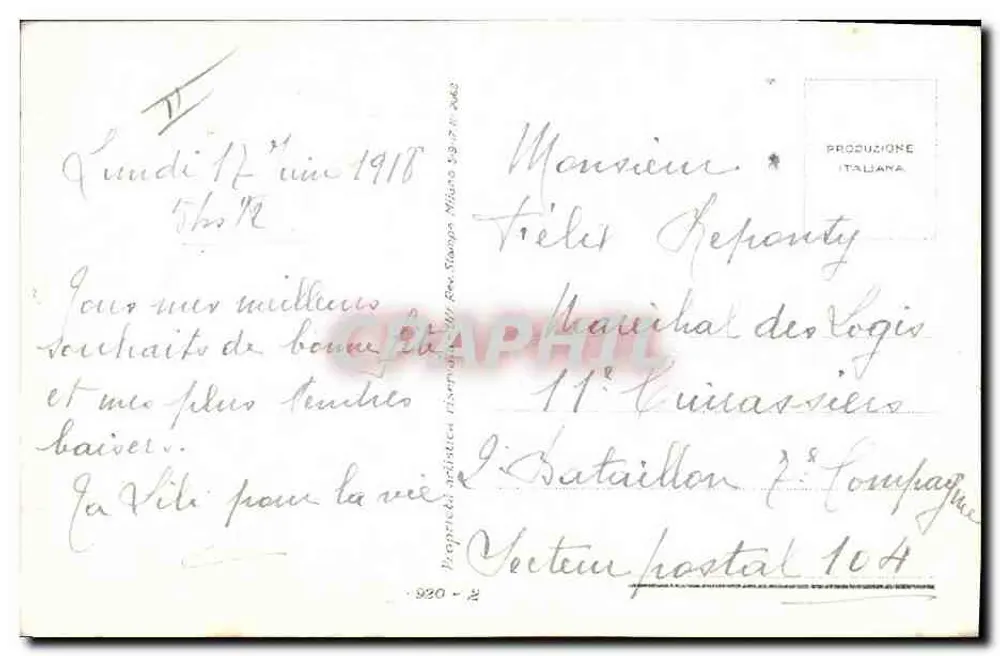 Kind, der ein Mädchen küsst — S. Brounfaund — italienischer Verleger - Rückseite