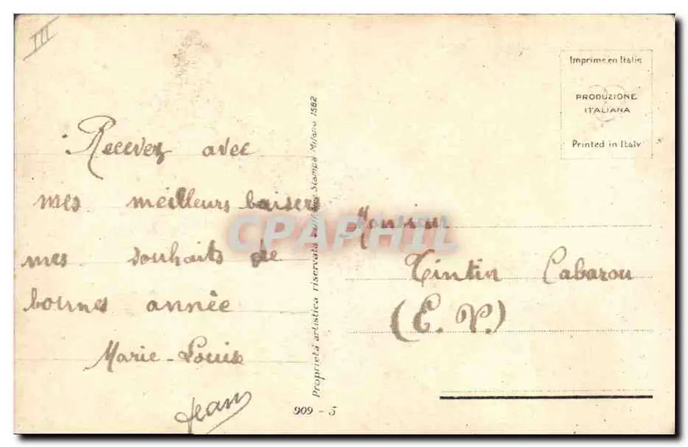 Petite fille avec livre ABC — Bonne Année — Éditeur Sompard - Rückseite