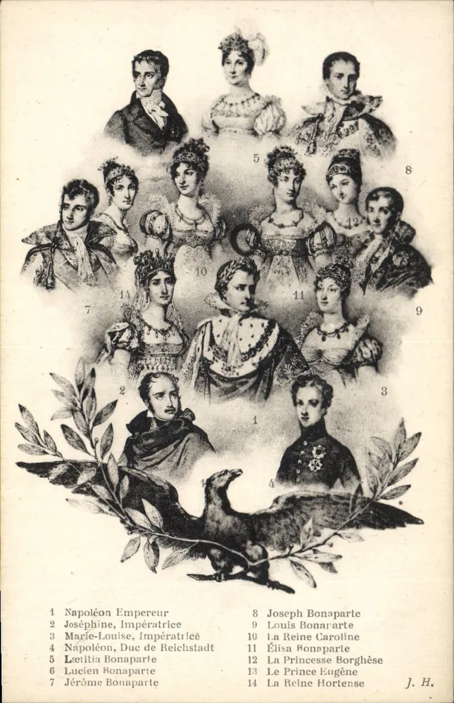 Bonaparte-Familie — nummerierte Porträts — J. H. (Verlag ?) - Vorderseite