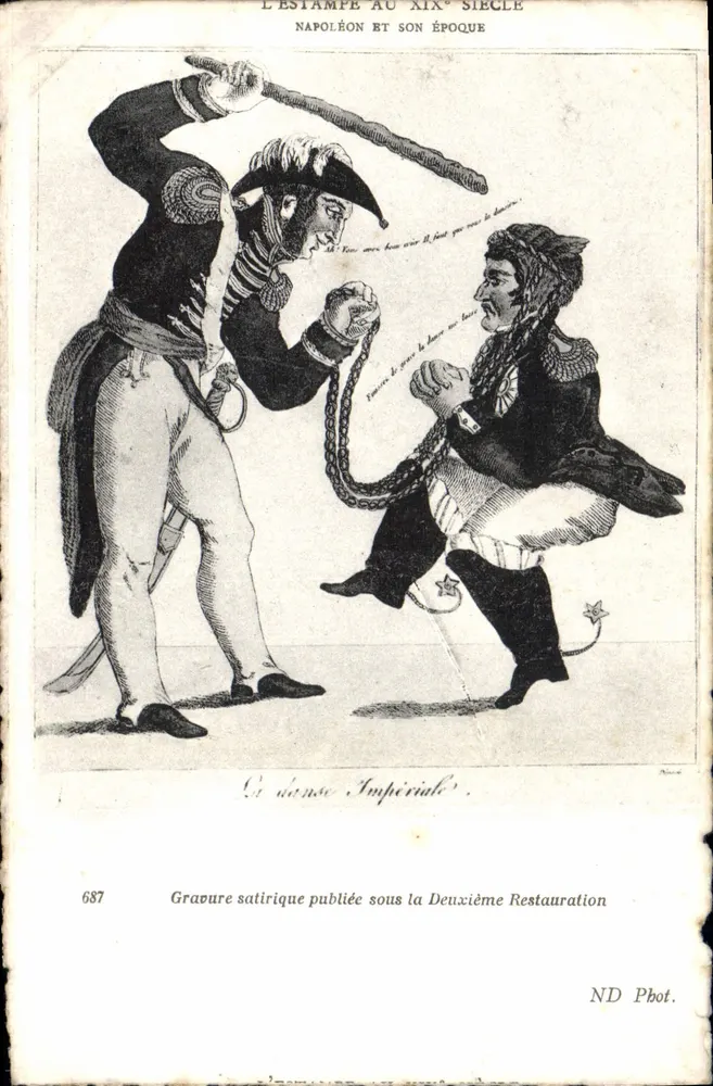 Napoleão e a Segunda Restauração — Gravura satírica — ND Fot. n°687 - Frente