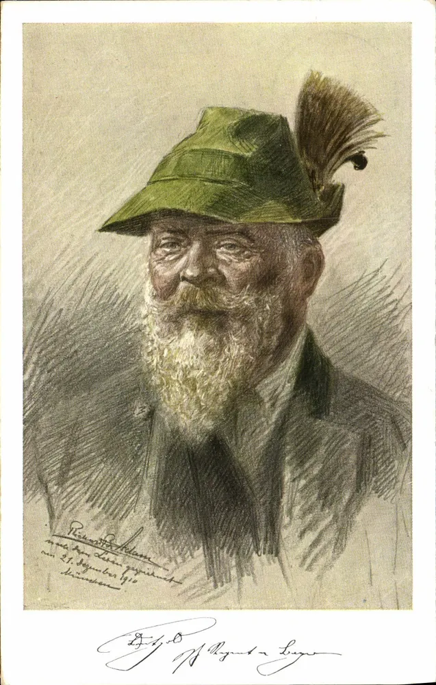 Retrato de Luitpold von Bayern — 90º aniversário — editor Melasor & Buch, Leipzig - Frente