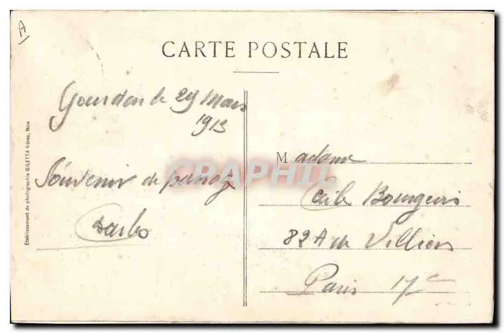 Junge Frau mit Hut — mit langer blonden Haare — Fotostudio GLETTA, Frankreich - Rückseite