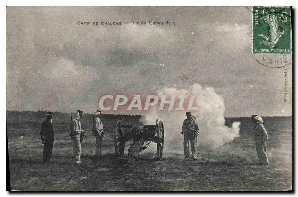 Camp de Chalons — Schuss des 7-Zoll-Kanons — Verlag nicht sichtbar - Vorderseite