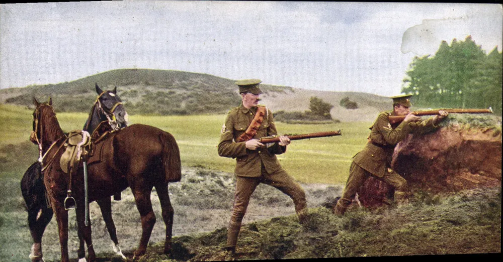 Fünfte (Königliche irische) Lancers — Brienheim, Ramillies, Oudenarde, Malplaquet, Suakin 1885, Südafrika 1899-1902, Verteidigung von Ladysmith — Tuck's Post Card No. 9387 - Vorderseite