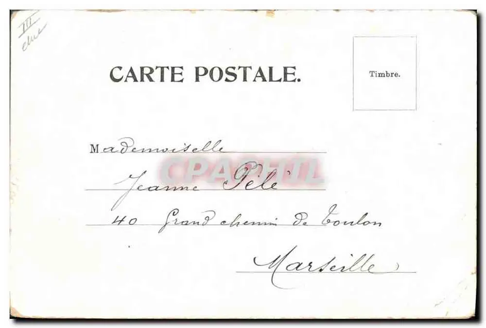 Trois chats en tenue de musiciens — scène de charme — éditeur 'No. 650.' - Verso