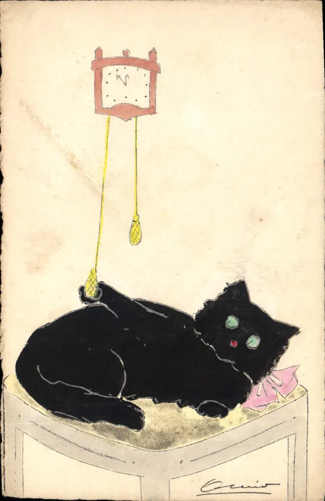 Gato preto — ilustração — Editora Catheline et Bartrin, n° III - Frente
