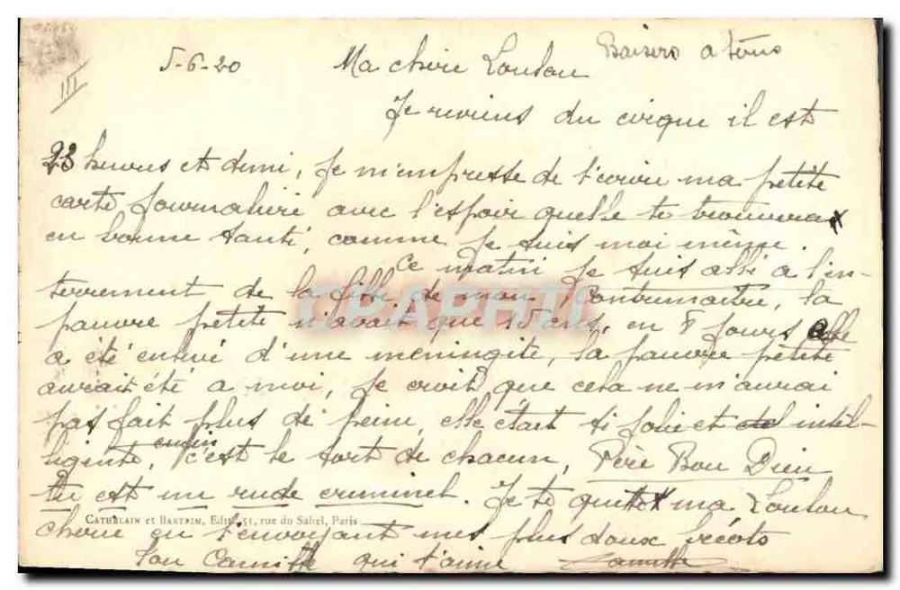 Gato preto — ilustração — Editora Catheline et Bartrin, n° III - Verso