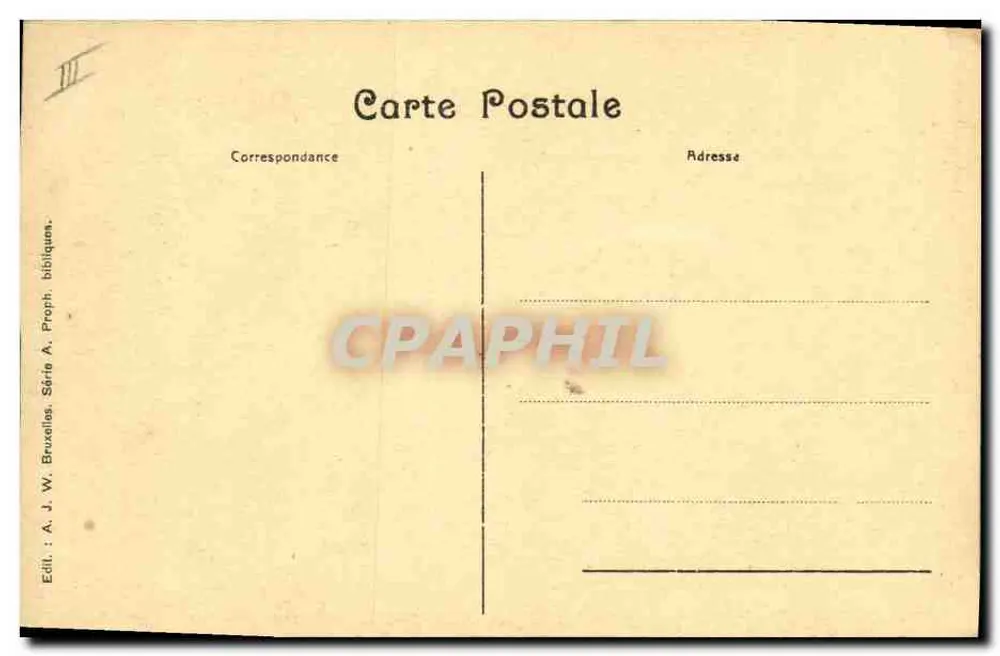 Biblische Karte — Apokalypse und Prophezeiungen — Verlag A. J. W. Bruxelles, Serie A, Propheten - Rückseite