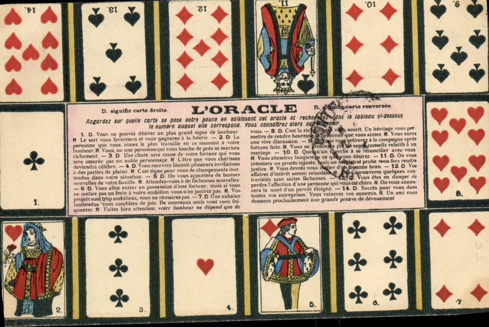 Der Orakel — Karten-Lesekarte — Verlag H. C. & R.D.Y. - Vorderseite