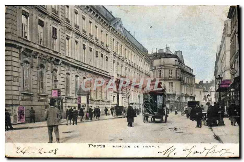 Paris - Banco da França — vista da rua — editor não visível - Frente