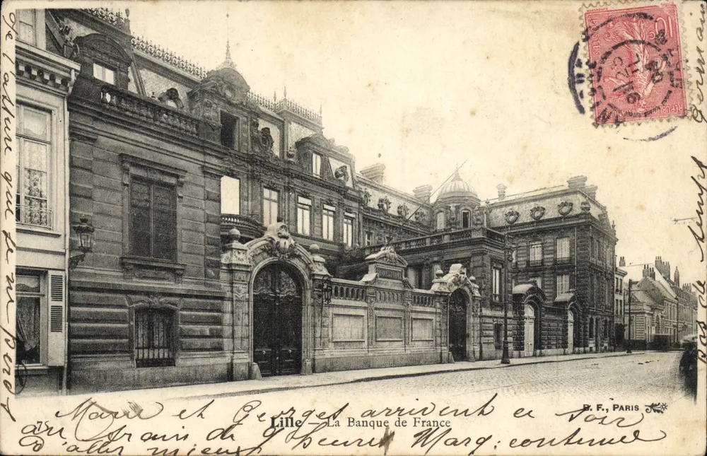 Lille — La Banca della Francia — P. F., PARIS - Recto