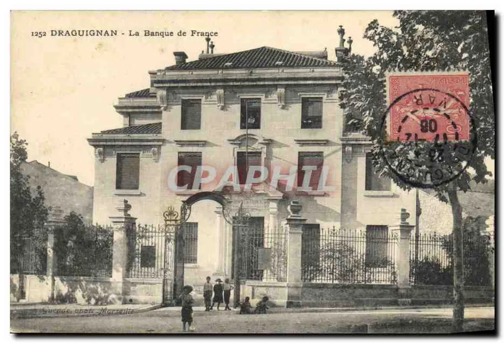 Draguignan - La Banque de France — Verlag 'Sucrée, nach Marseille' — n° 1252 - Vorderseite