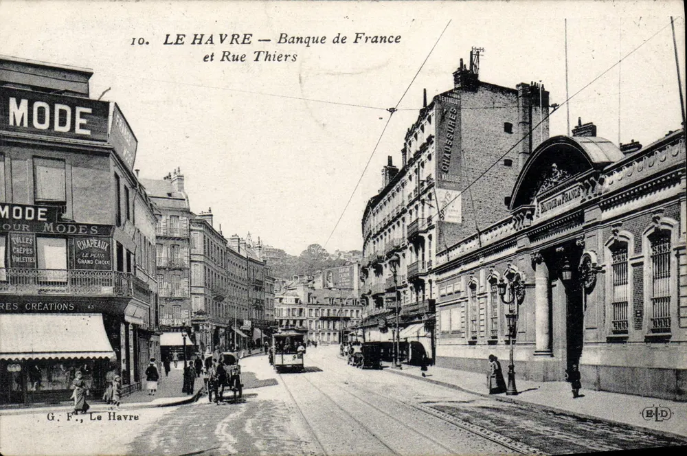Le Havre — Banque de France und Rue Thiers — G. F., Le Havre - Vorderseite