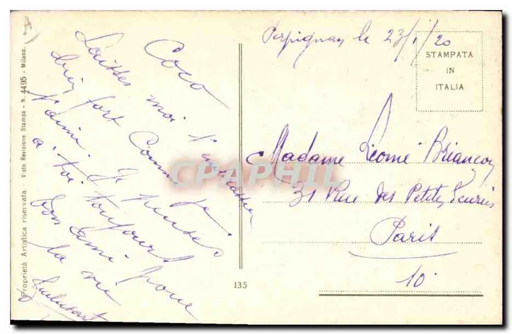 Frau vor dem Spiegel — Verlag: Vaso Bertone Stampa, Mailand — Nr. 135 - Rückseite