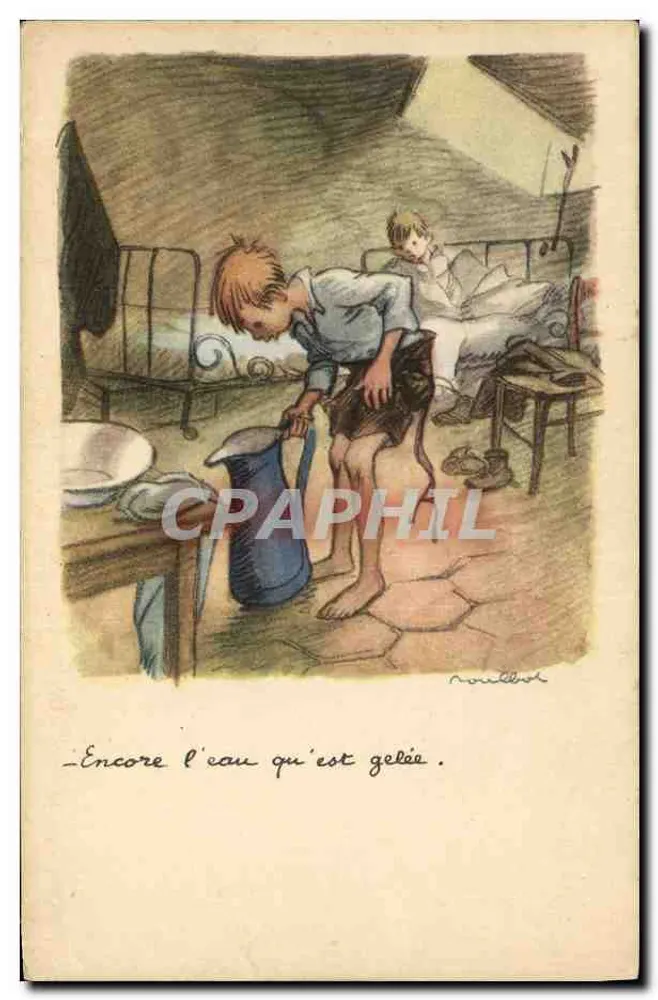 Kind, das gefrorenes Wasser gießt — Illustration von Marcello — Verlag nicht sichtbar - Vorderseite