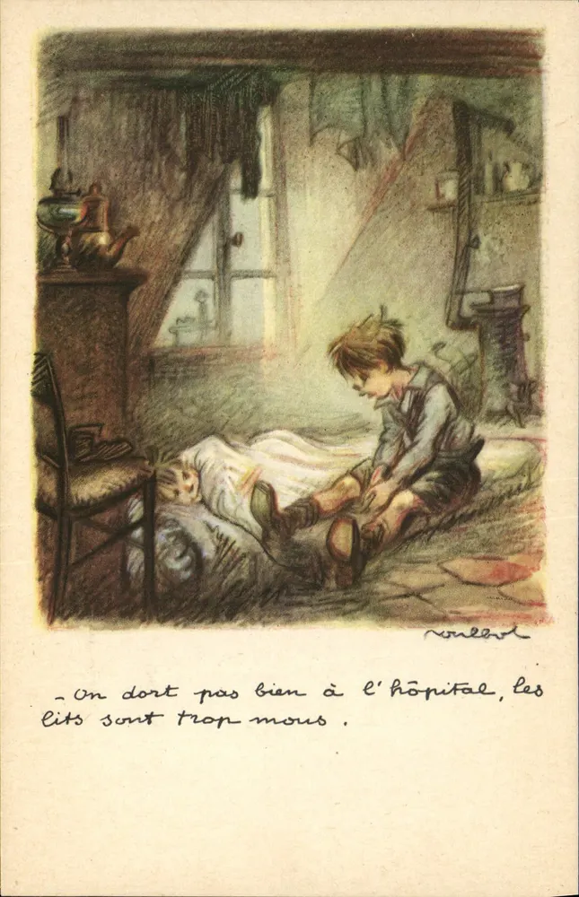 Kind im Krankenhaus — Intime Szene — Verleger nicht sichtbar - Vorderseite