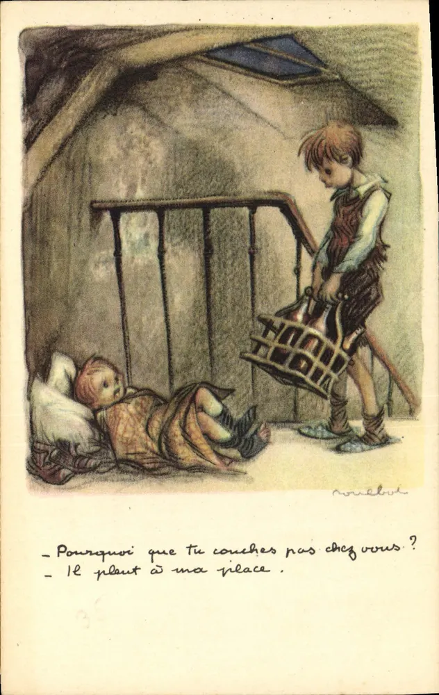 Kinder in einem Zimmer — Dialogszenen — Zeichnung von Norelbot - Vorderseite