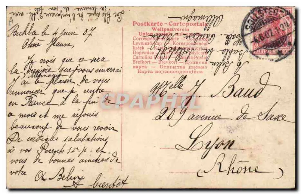 Familia real — retrato en estudio — Verlag von Gustav Lierschach, Berlín S.W., n°145 - Reverso