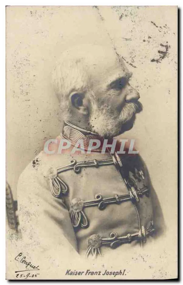 Kaiser Franz Joseph I. — retrato em uniforme — C. Louquet, n° não visível - Frente