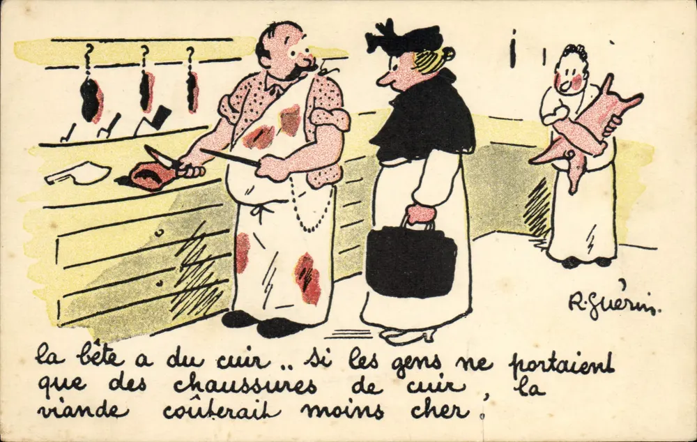 Fleischmarkt — Karikatur — R. Guérini - Vorderseite