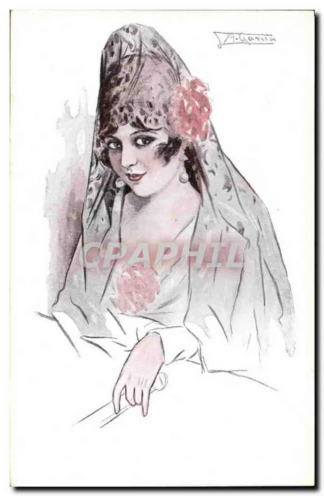 Frau im Schleier — Illustration — A. García, Nr. 507 - Vorderseite