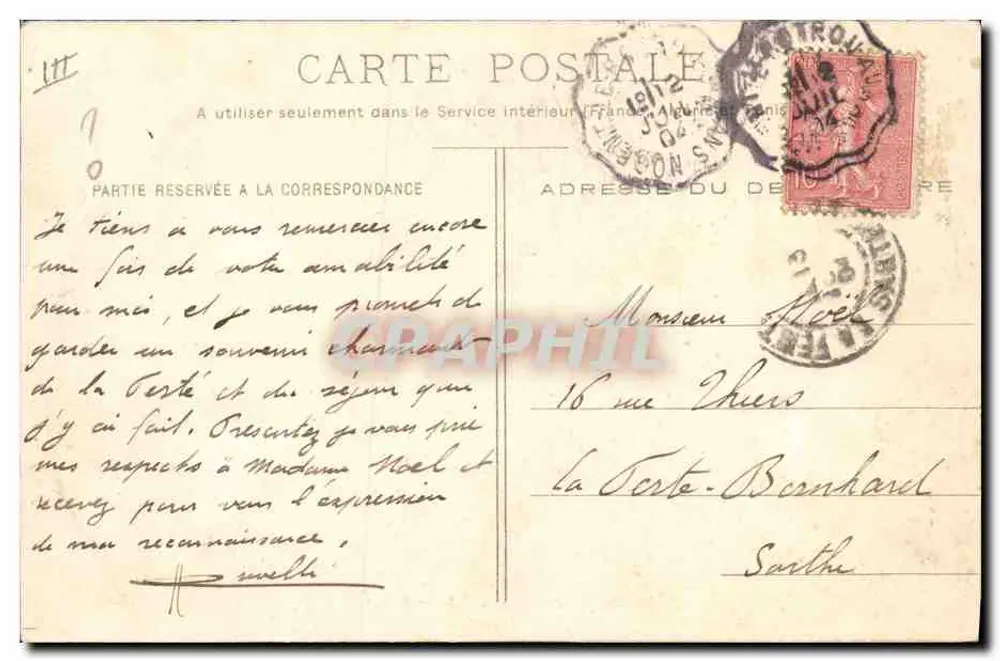 Am Camp d'Auvours — Toilettenkabine I. B. — Verleger J. B. - Rückseite